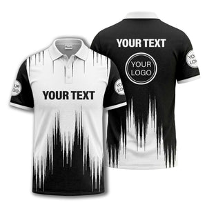 drip paint & abstract line art men's modern polo shirt