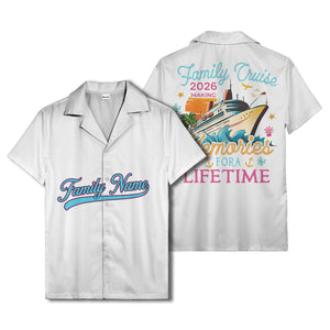 family name script & logo circle personalized hawaiian shirt