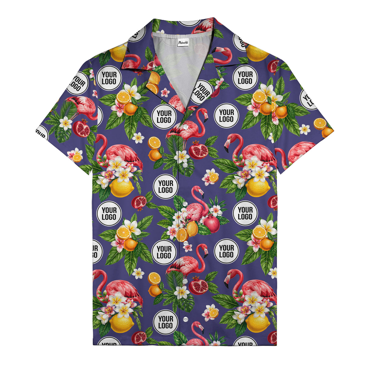 flamingo & pomegranate paradise hawaiian shirt for men