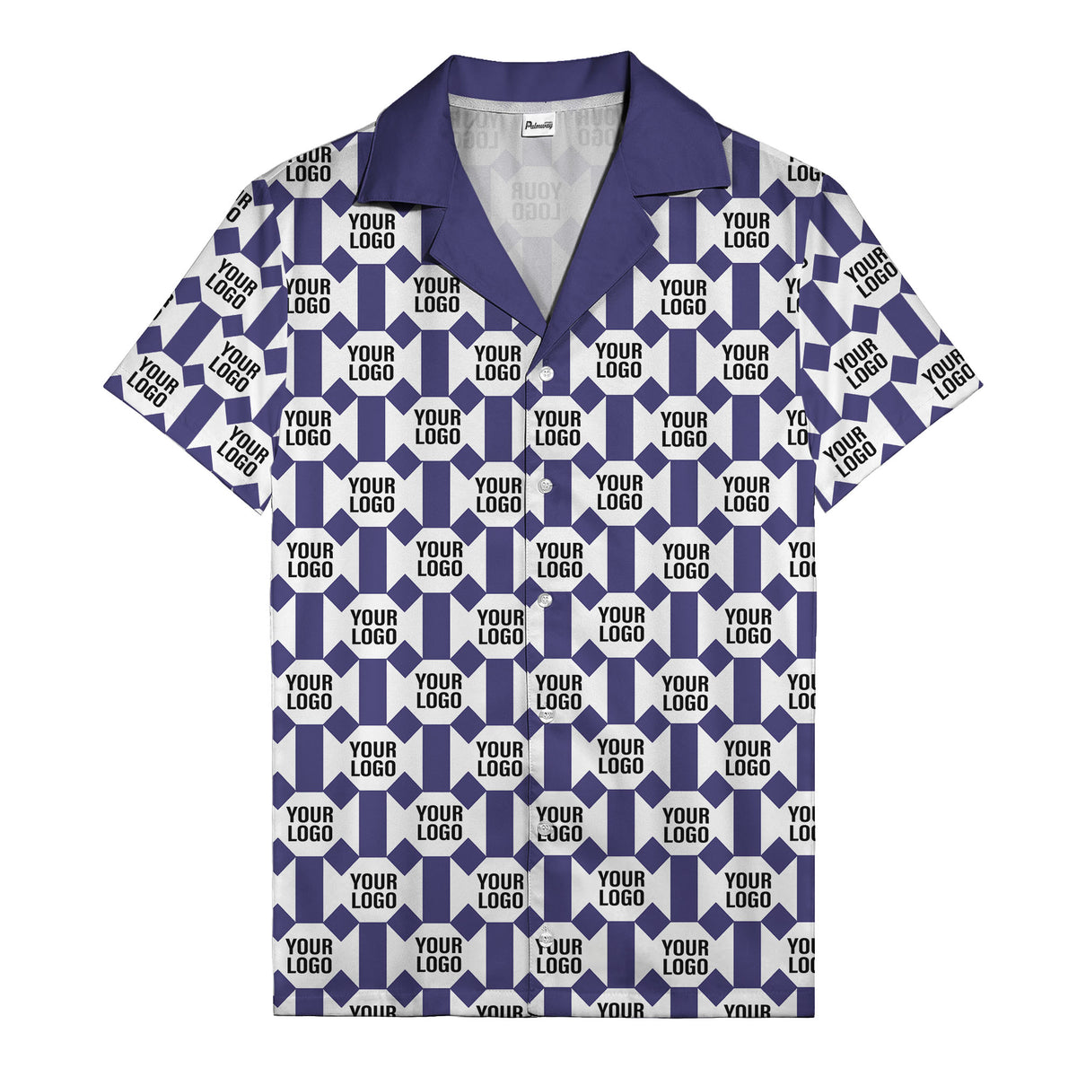 geometric grid logo repeat pattern modern graphic hawaiian shirt