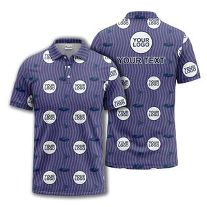 golf flag logo repeat pattern country club golf polo shirt