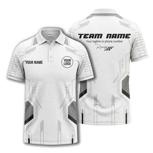 hexagonal checkerboard dots & lines modern geometric polo shirt