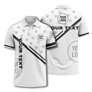 logo repeat diagonal stripe customizable polo shirt for teams