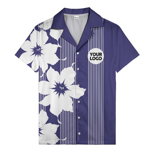 maple leaf & flag stripes patriotic custom multi color hawaiian shirt