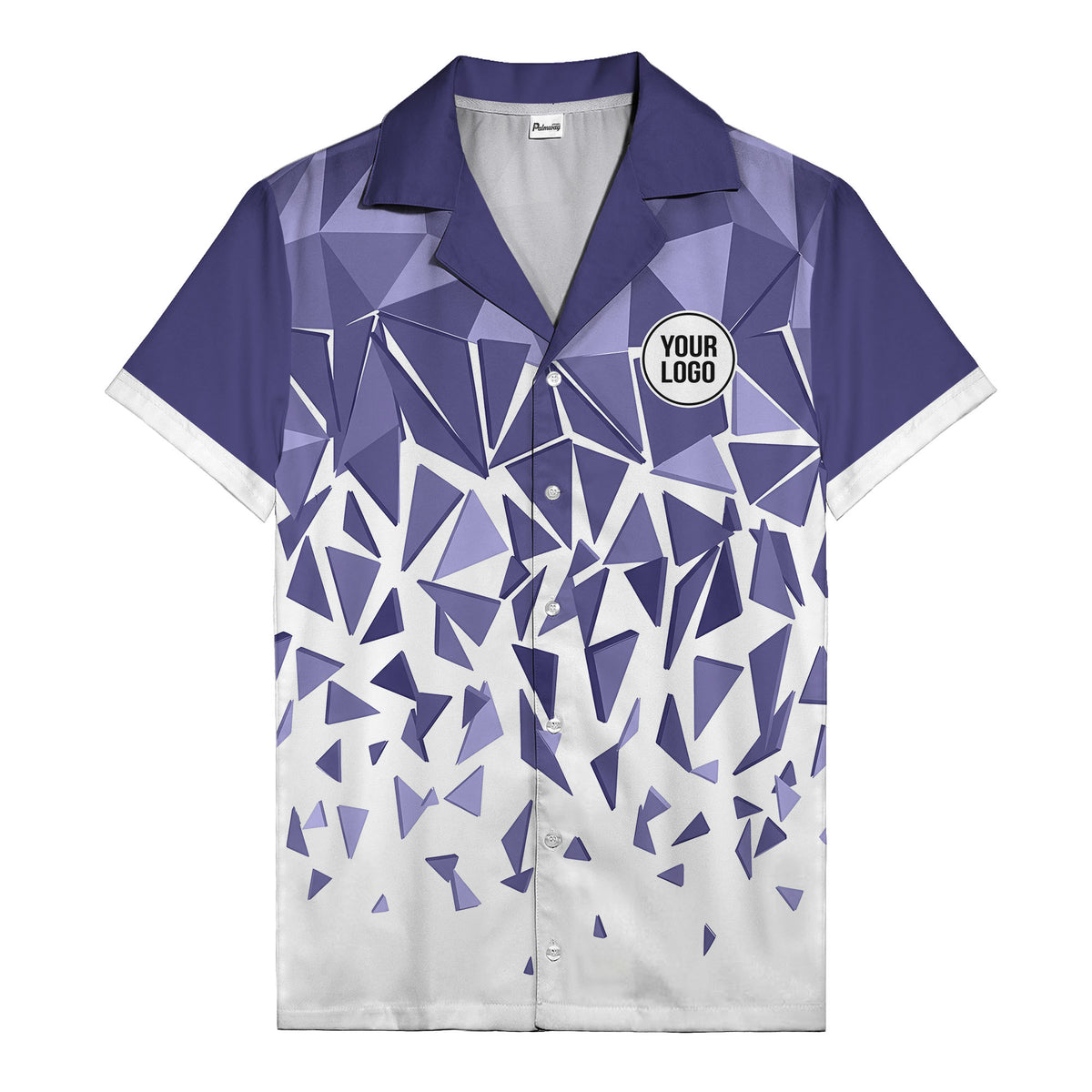modern abstract triangular geometric hawaiian shirt for men