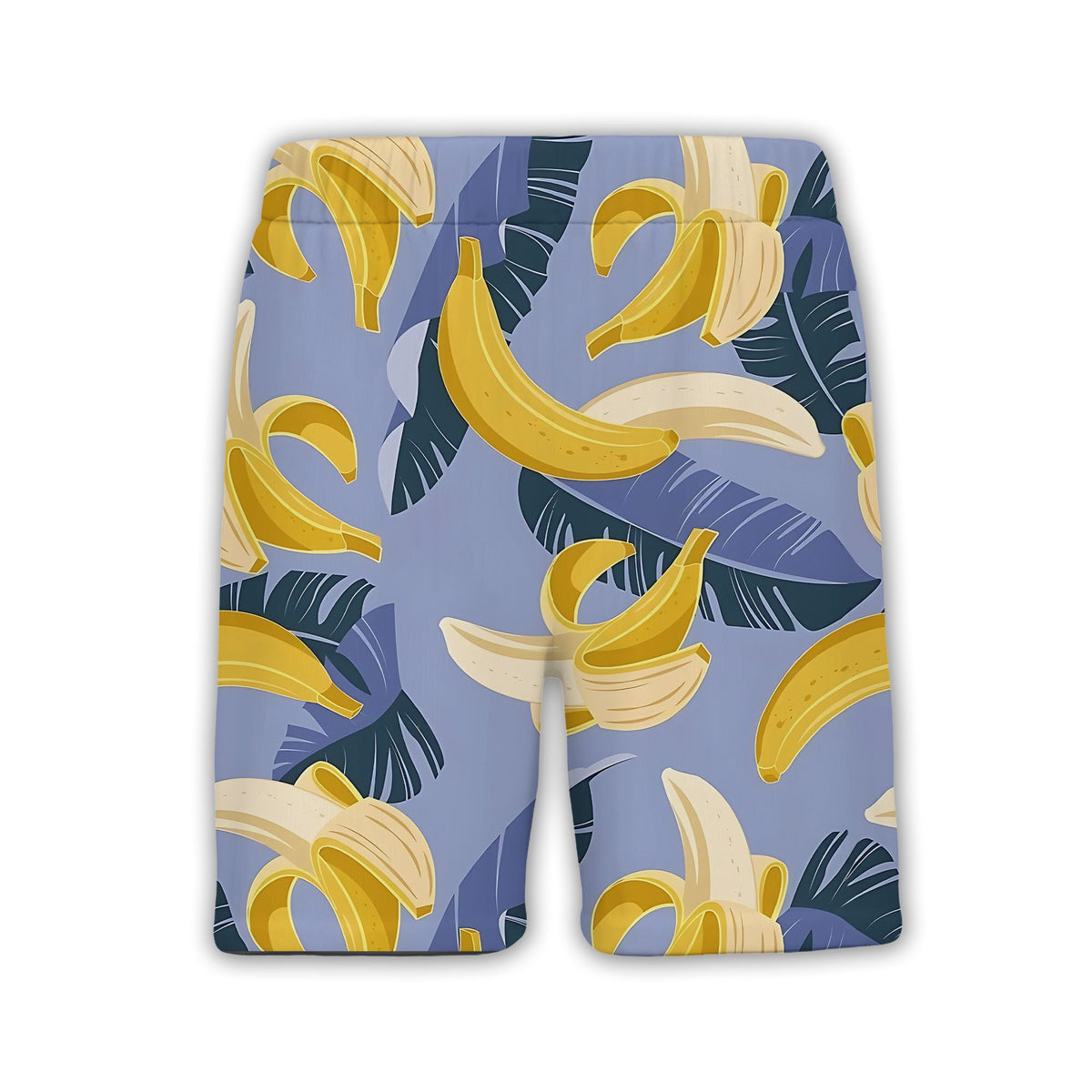 Modern Banana Hawaiian Shirt with Teal Leaves on Soft Lavender