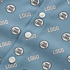 Modern Logo Circle Repeat Blue Hawaiian Shirt For Men