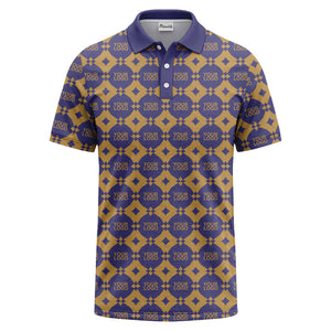 monogrammed gold black diamond repeat luxury polo shirt
