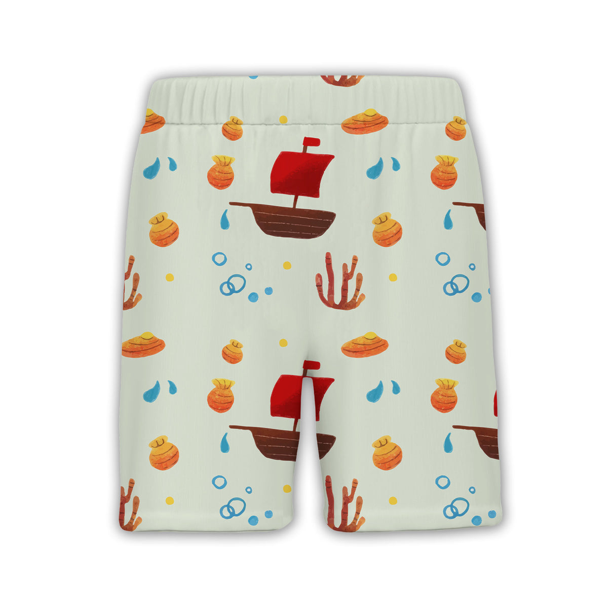 Ocean Sailboat & Seashell Hawaiian Shirt – Coral Reef Nautical Adventure