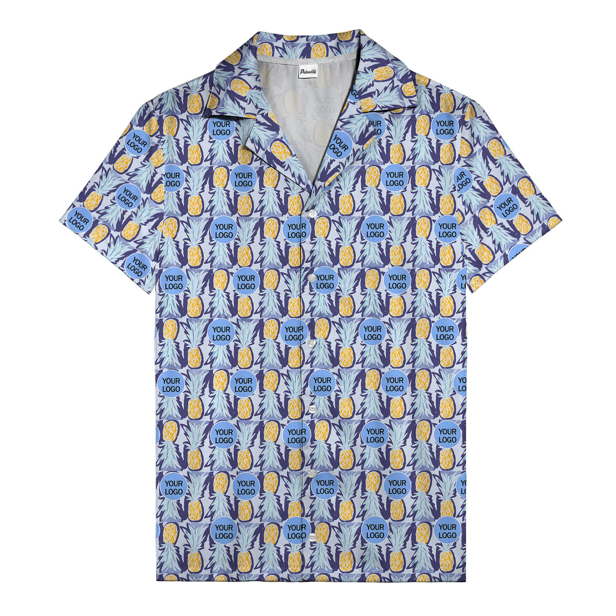 pineapple repeat & custom logo aloha hawaiian shirt