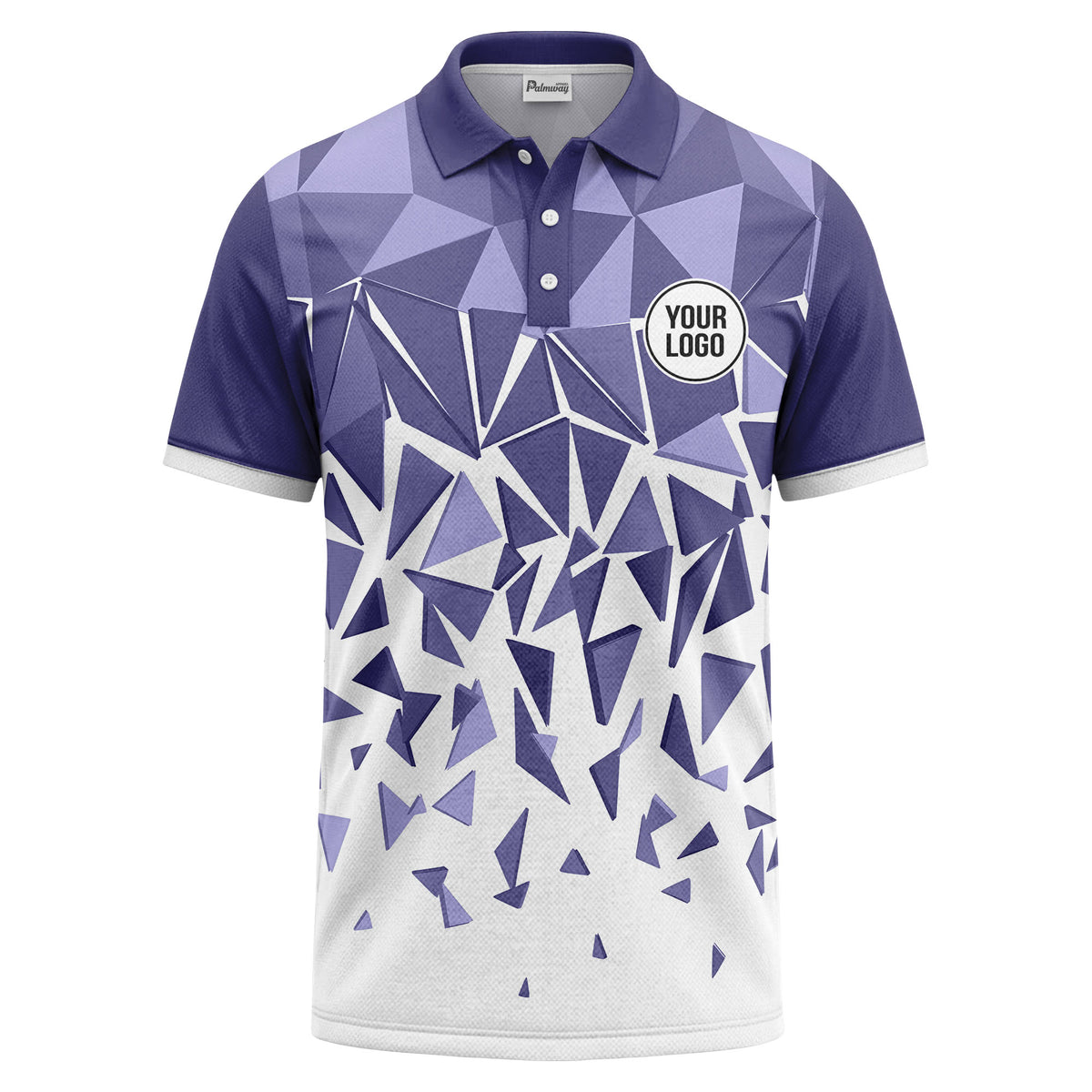 sharp monochrome geometric triangles polo shirt