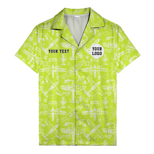 vintage airplane blueprint sketches propeller engine hawaiian shirt