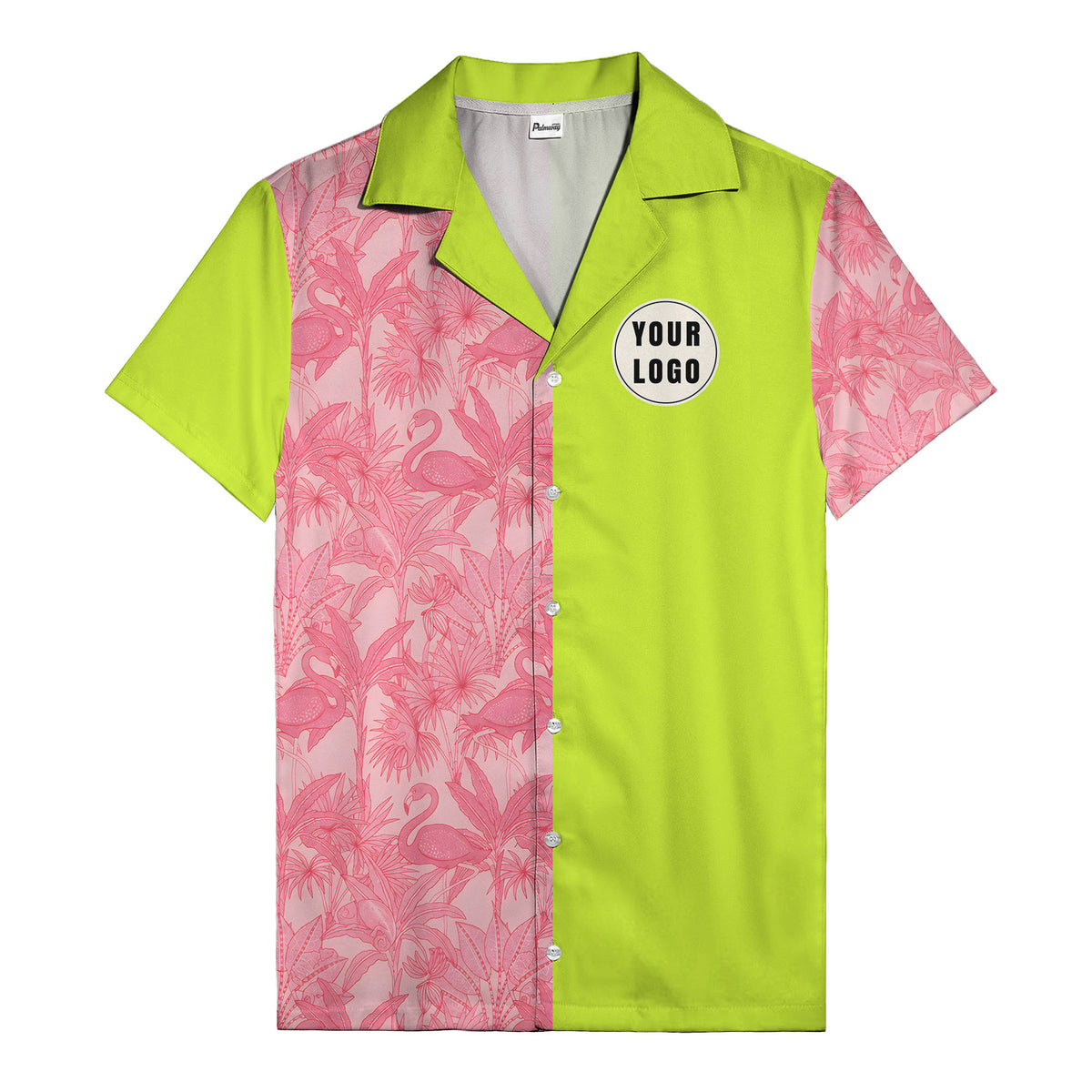 watercolor flamingo pineapple leaf repeat hawaiian shirt for men