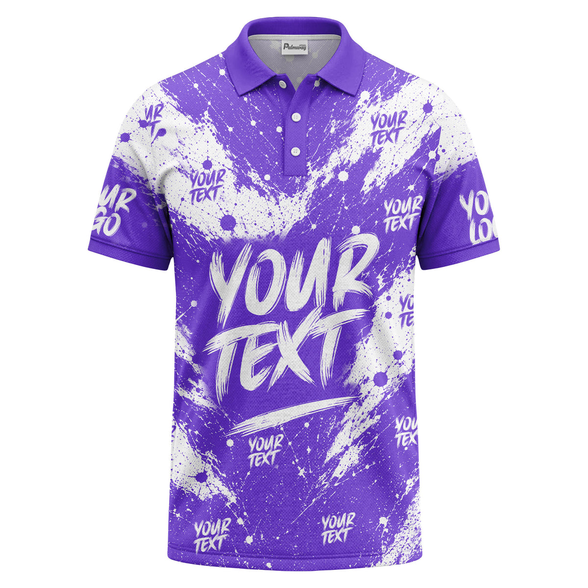 abstract splatter paint with customizable text artistic polo shirt