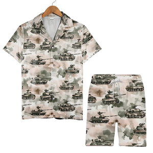 Army Tank Camo Hawaiian Shirt – Tactical Military Design for Veterans