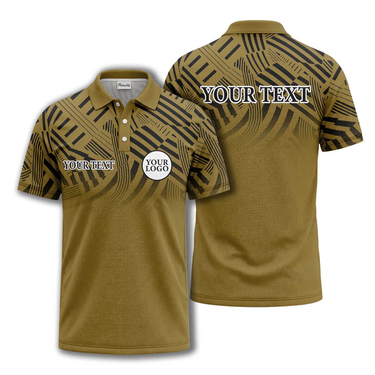 bold geometric stripes customizable polo shirt for men