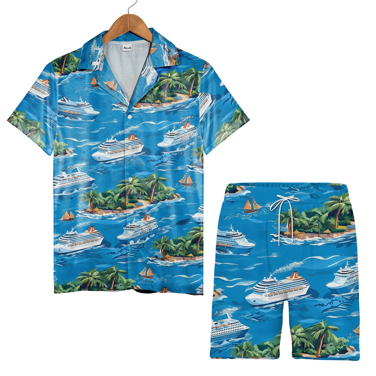 Cruise Ship & Island Tropical Hawaiian Shirt – Beach Vacation Getaway Design