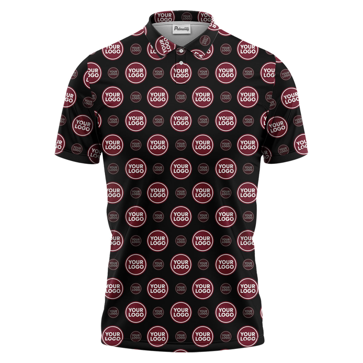 custom color logo polo shirt | bold geometric branding design