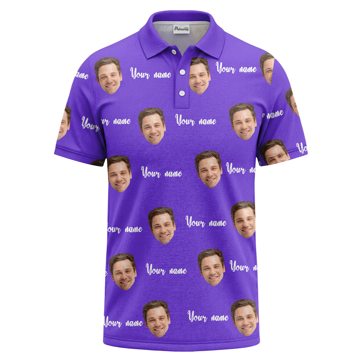 custom face portrait repeat polo shirt