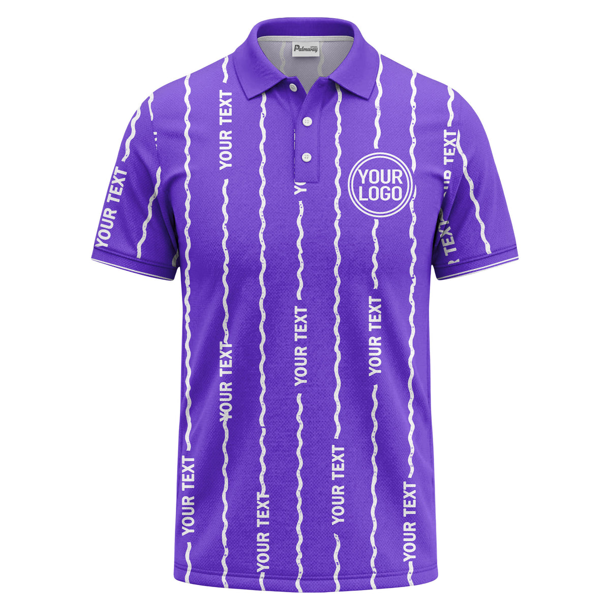 custom logo circle & wavy lines personalized polo shirt