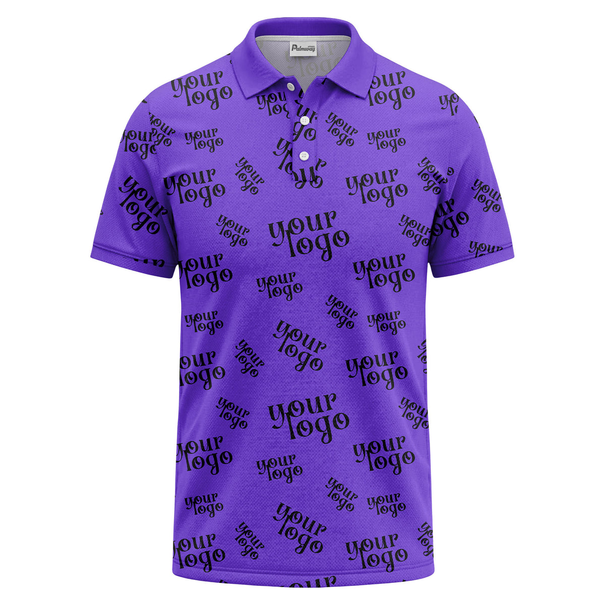 custom logo repeat typography minimalist polo shirt