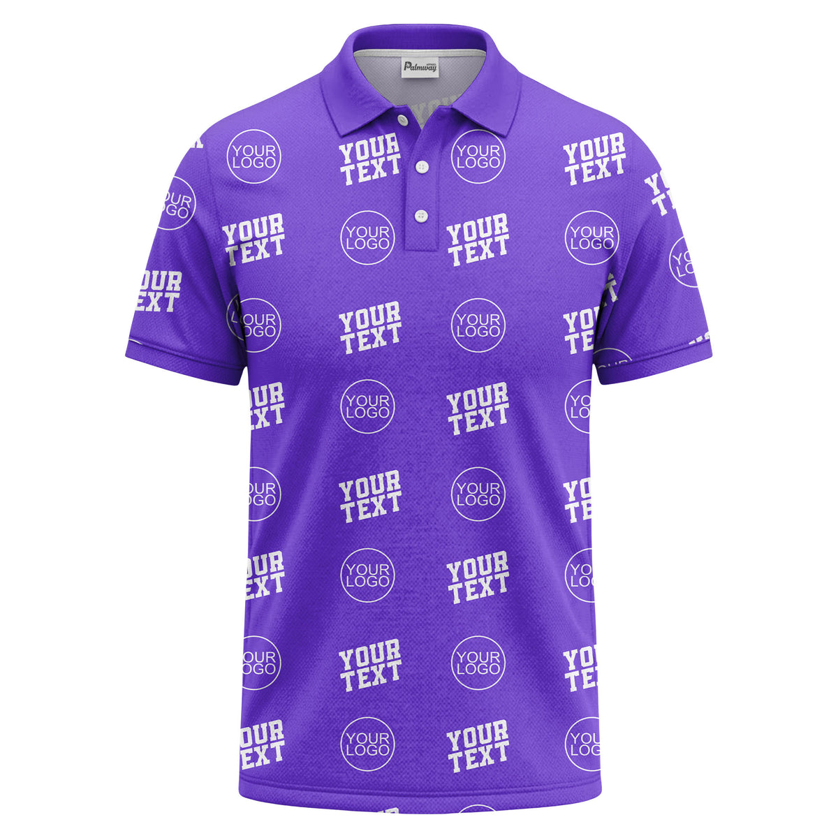 custom logo & text repeat pattern personalized polo shirt