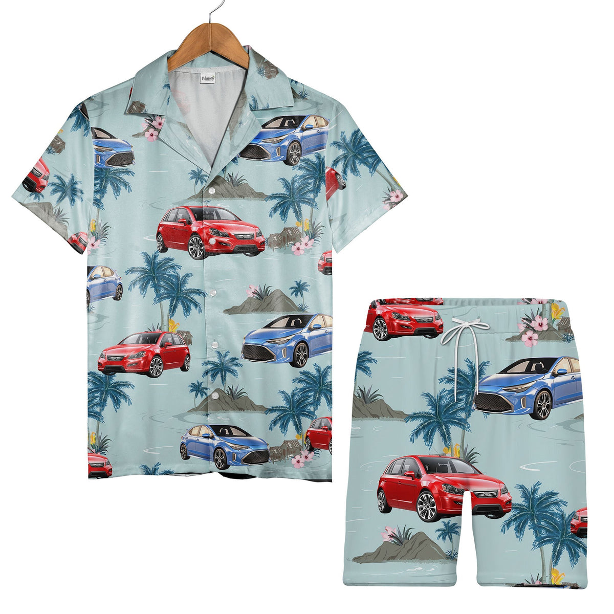 Custom Photo Light Blue Hawaiian Shirt