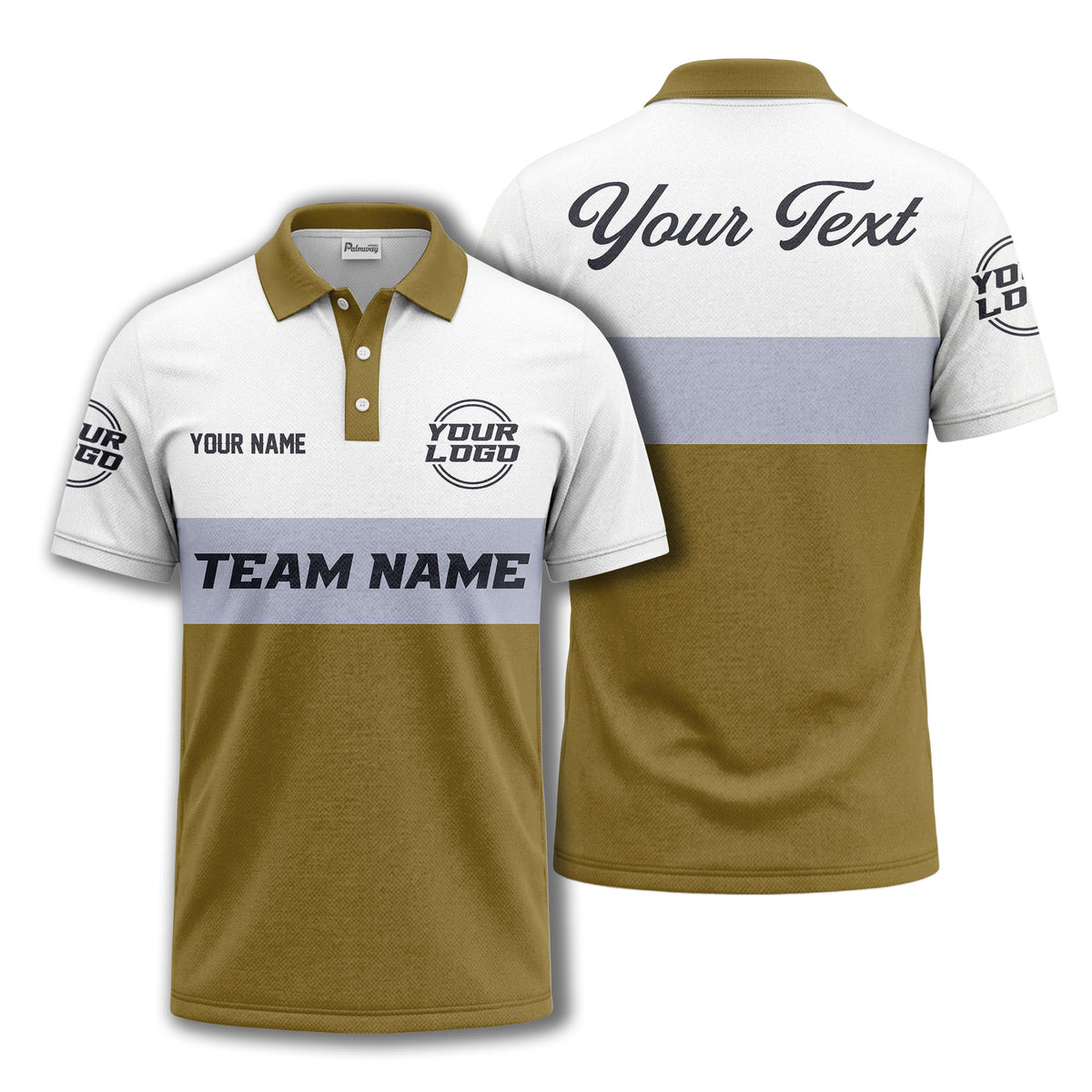 custom team name logo horizontal stripe polo shirt for men