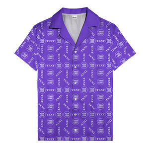 custom text & logo repeat pattern hawaiian shirt