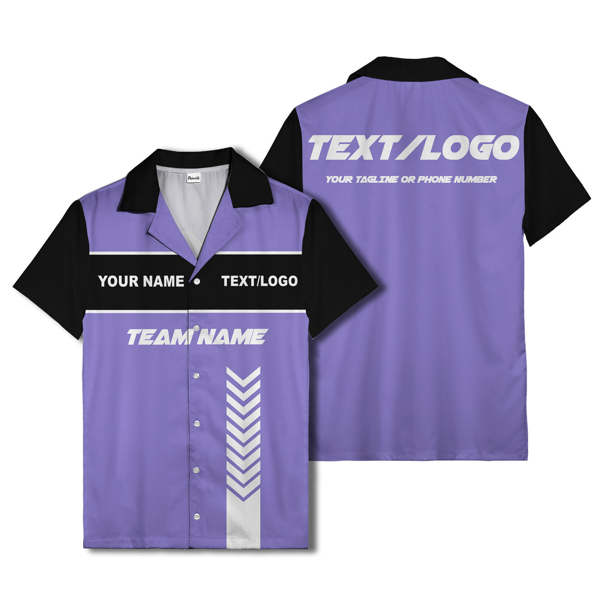 customizable chevron stripes white text graphic hawaiian shirt