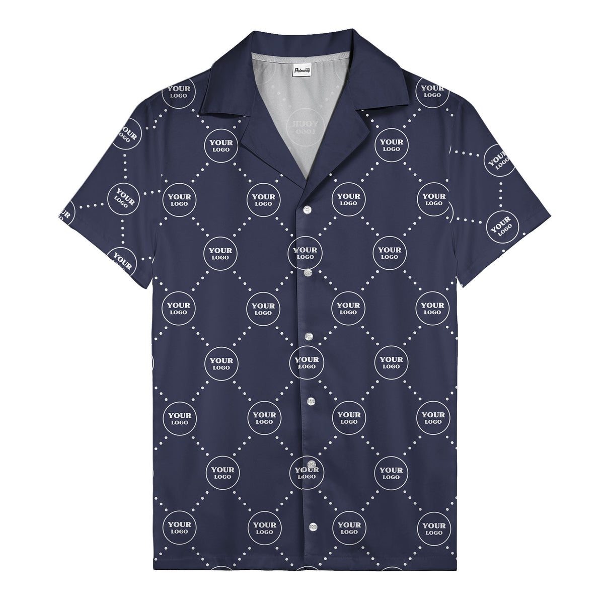 customizable logo circles and dotted lines monochrome hawaiian shirt