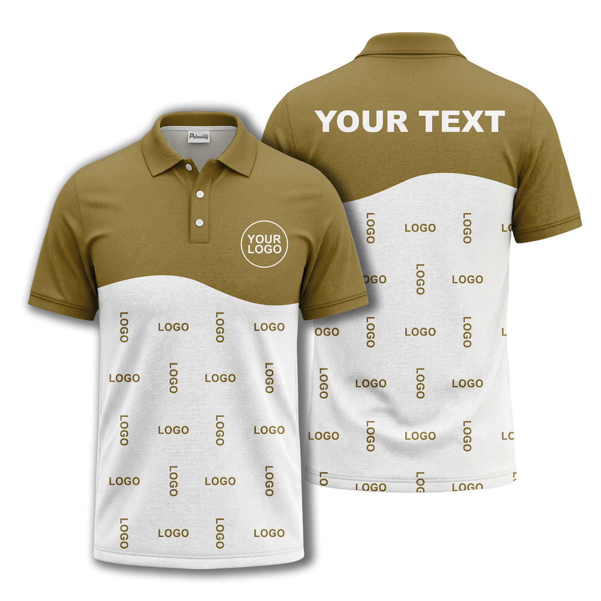 customizable monochrome logo repeat graphic polo shirt for professionals