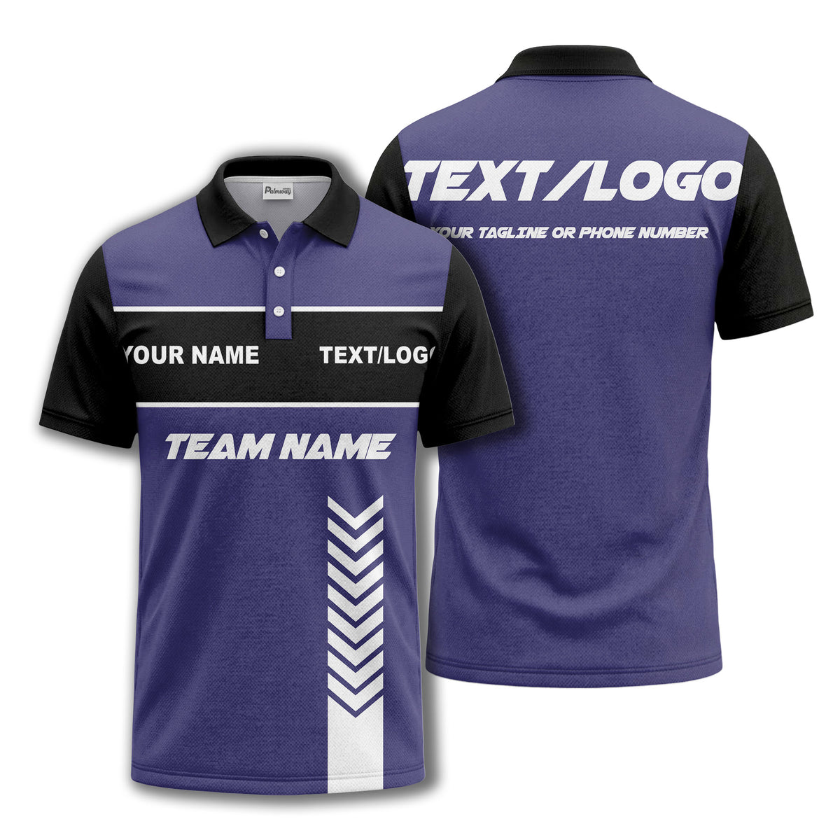 customizable team name chevron stripe polo shirt for men
