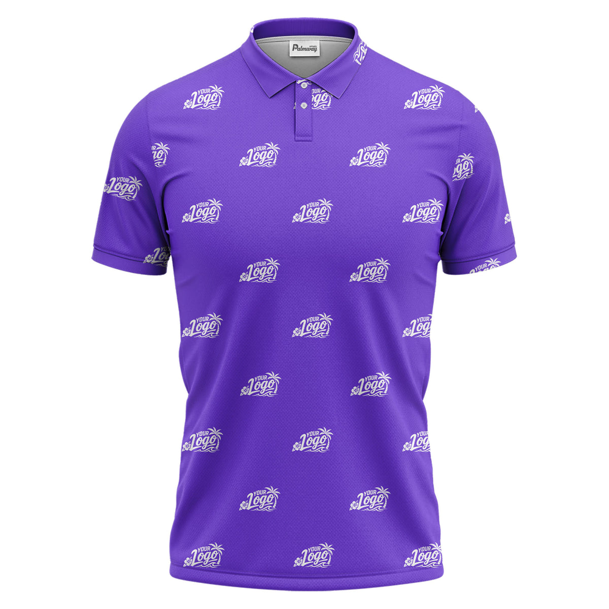 your logo repeat pattern black customizable professional polo shirt