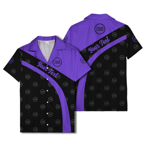 diagonal black stripe custom logo personalized hawaiian shirt
