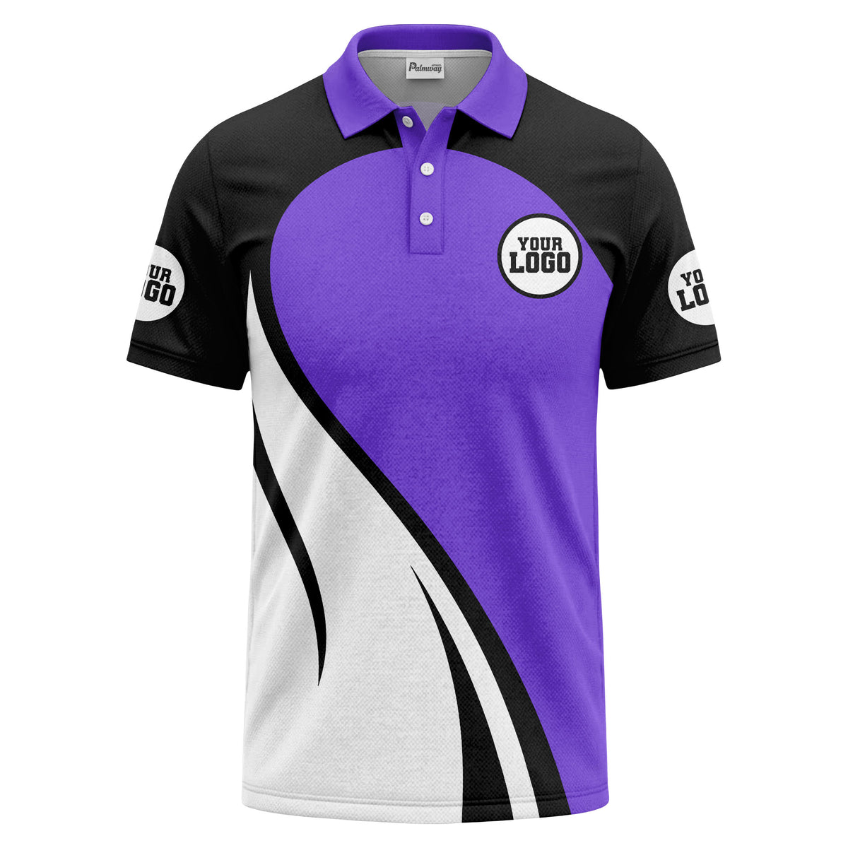 diagonal stripe custom logo modern graphic polo shirt