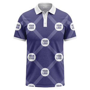 diagonal stripes & repeating custom logo polo shirt for men