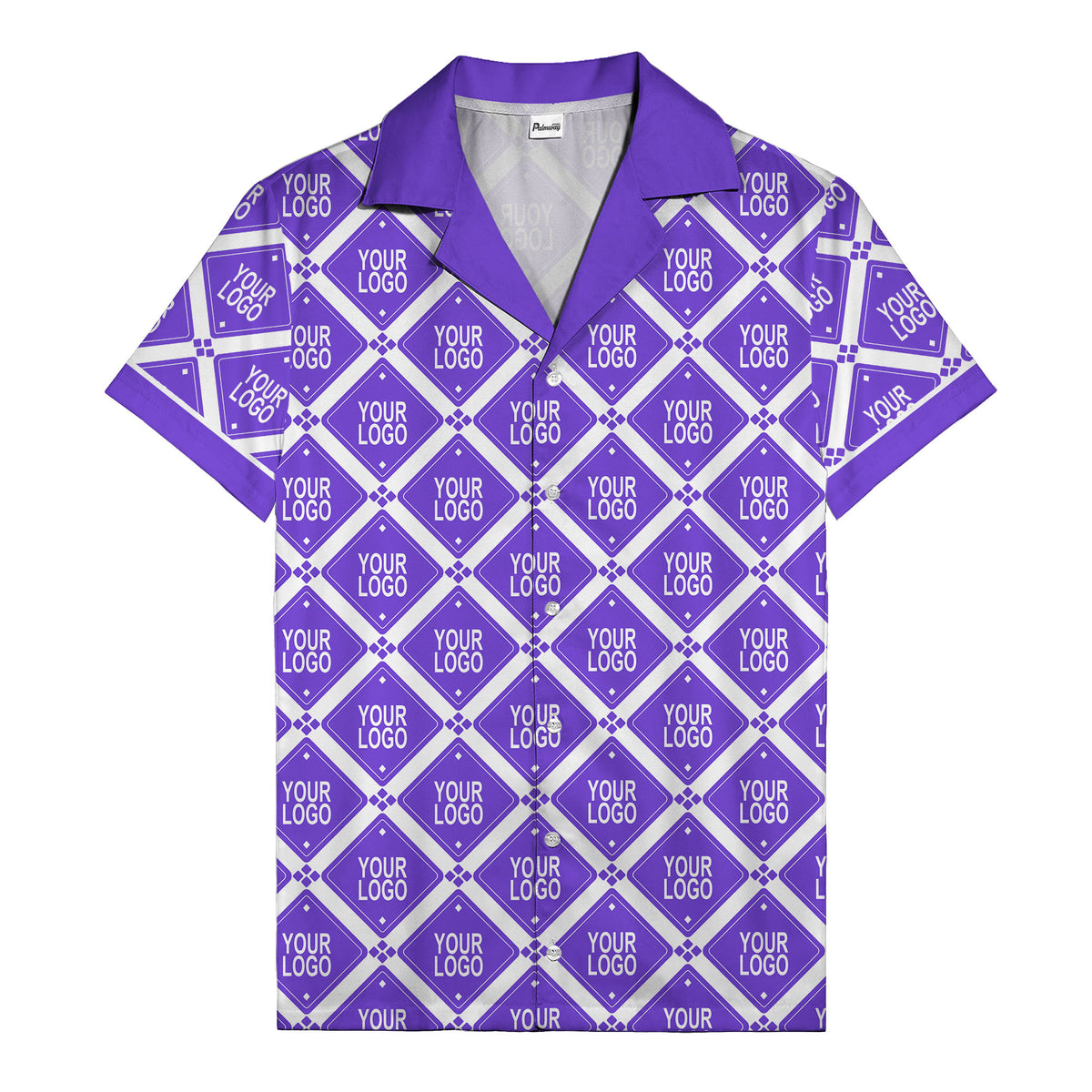 diamond repeat logo geometric hawaiian shirt for men