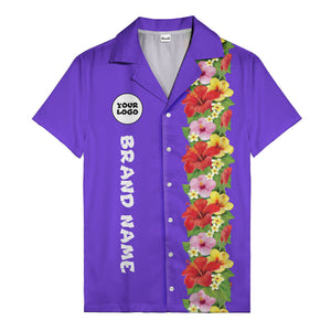 Sunset Hibiscus Explosion Tropical Floral Illustrated Hawaiian Shirt For Men