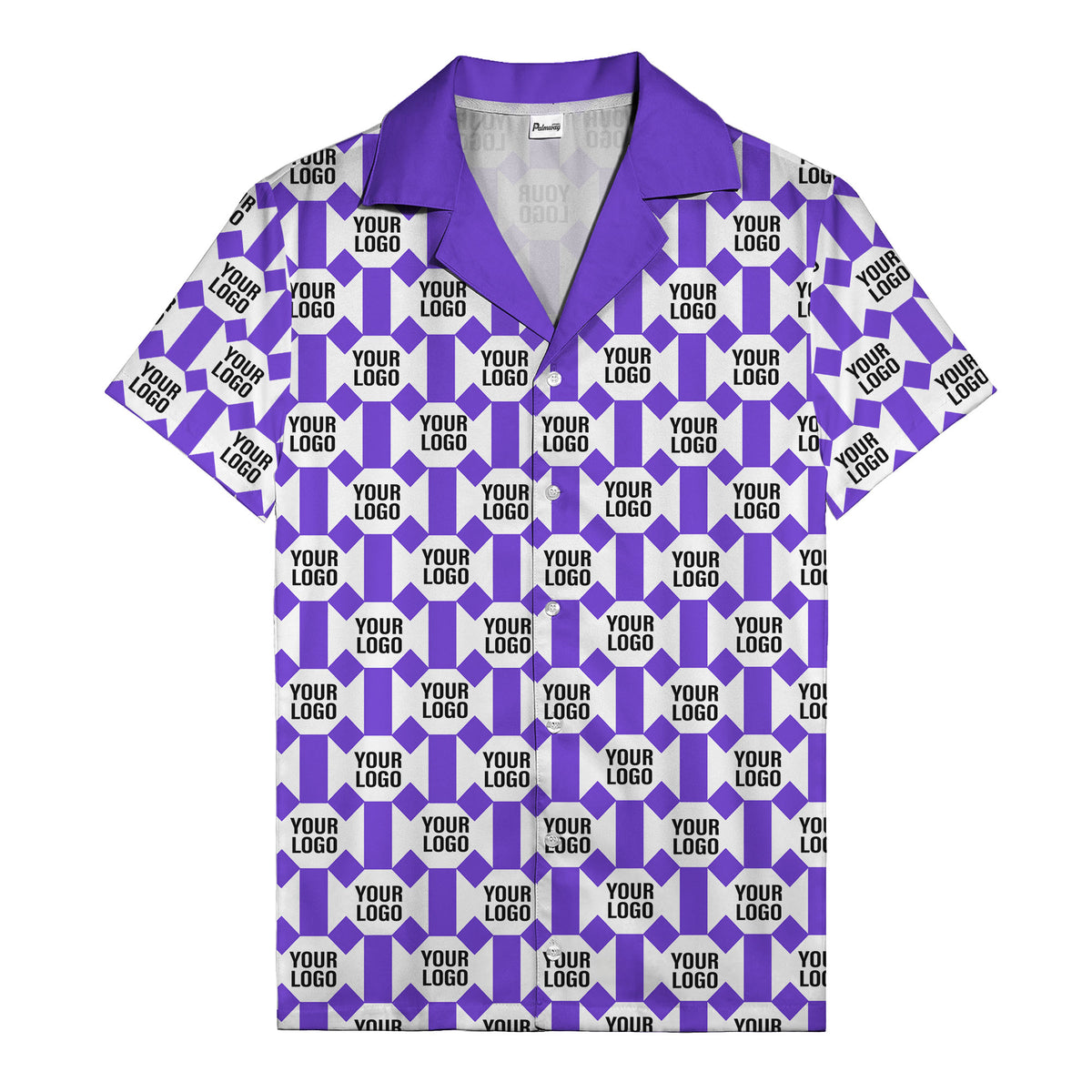 geometric grid logo repeat pattern modern graphic hawaiian shirt