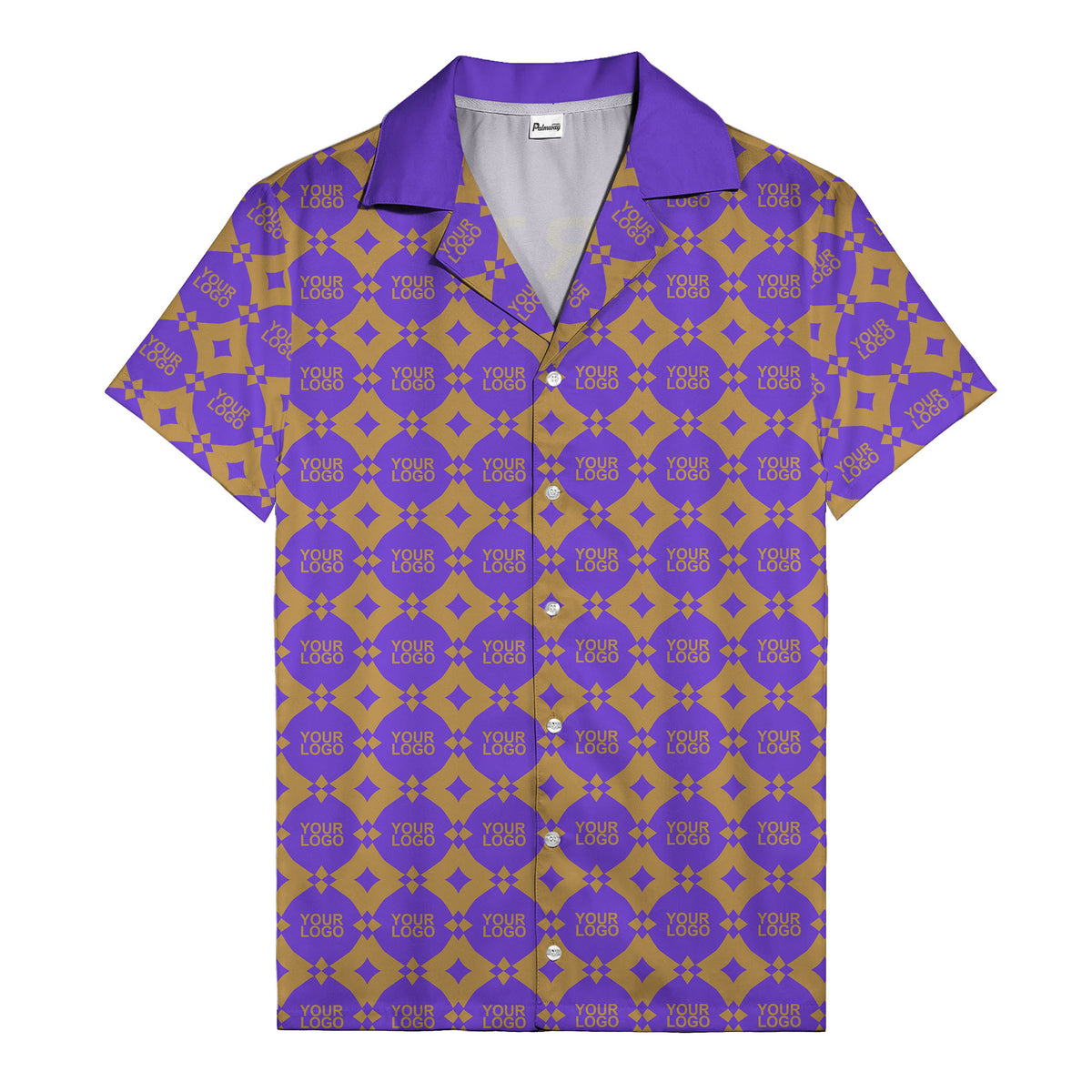 gold mon diamond lattice monogram hawaiian shirt for men