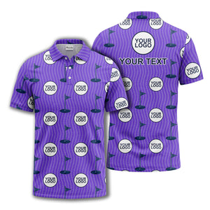 golf flag logo repeat pattern country club golf polo shirt