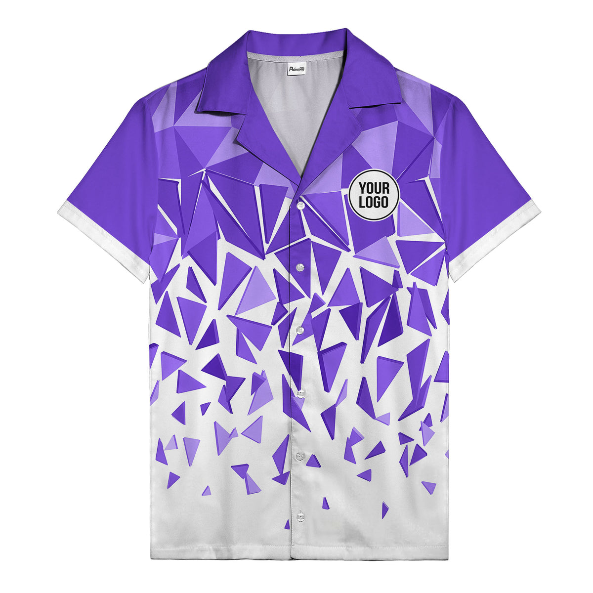 modern abstract triangular geometric hawaiian shirt for men