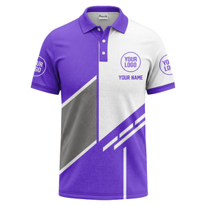 modern diagonal stripe custom logo men's golf polo shirt