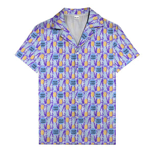 pineapple repeat & custom logo aloha hawaiian shirt