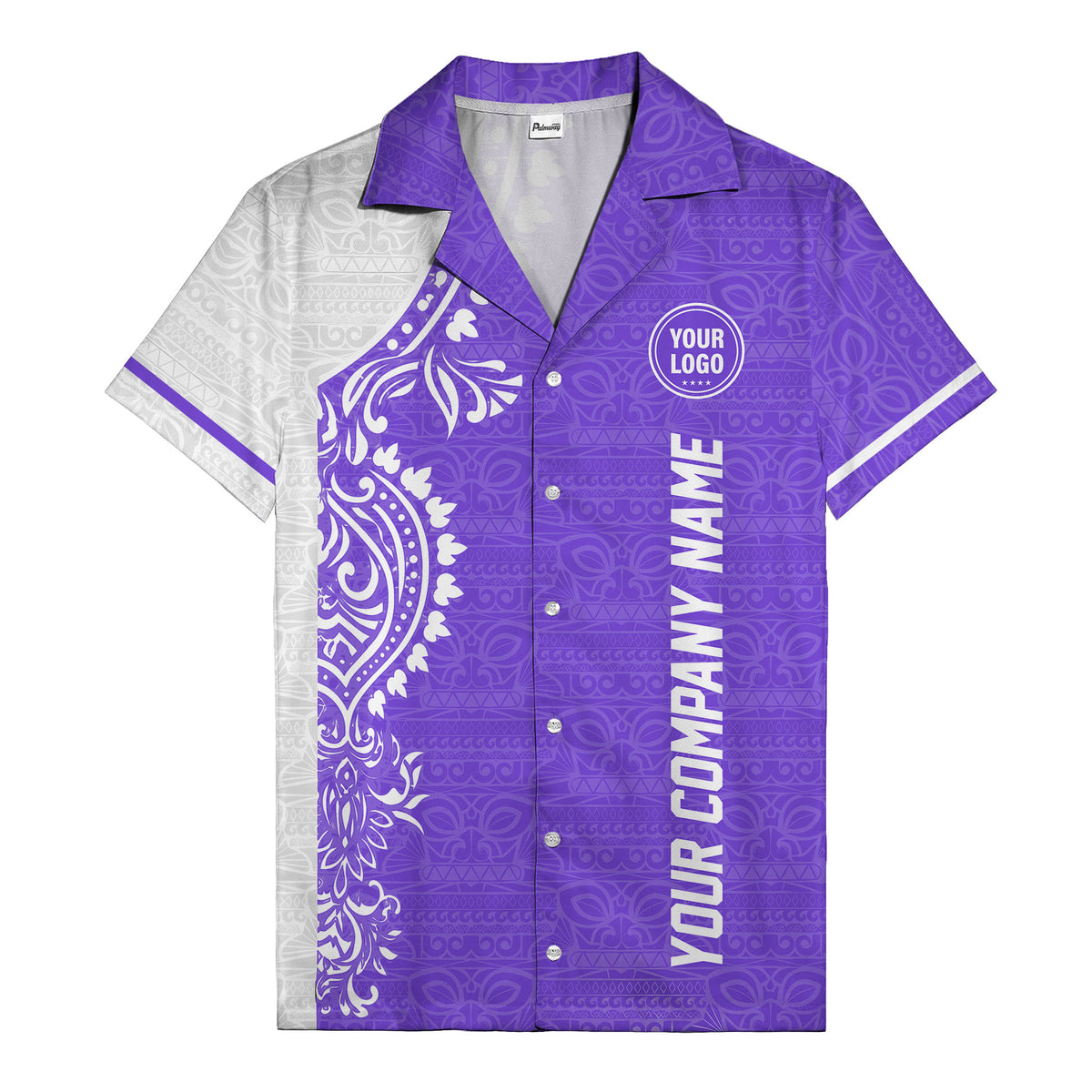 polynesian tribal tattoo motifs black white custom logo hawaiian shirt