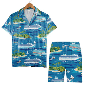 Tropical Cruise Ship & Sailboat Hawaiian Shirt – Island & Ocean Vibes