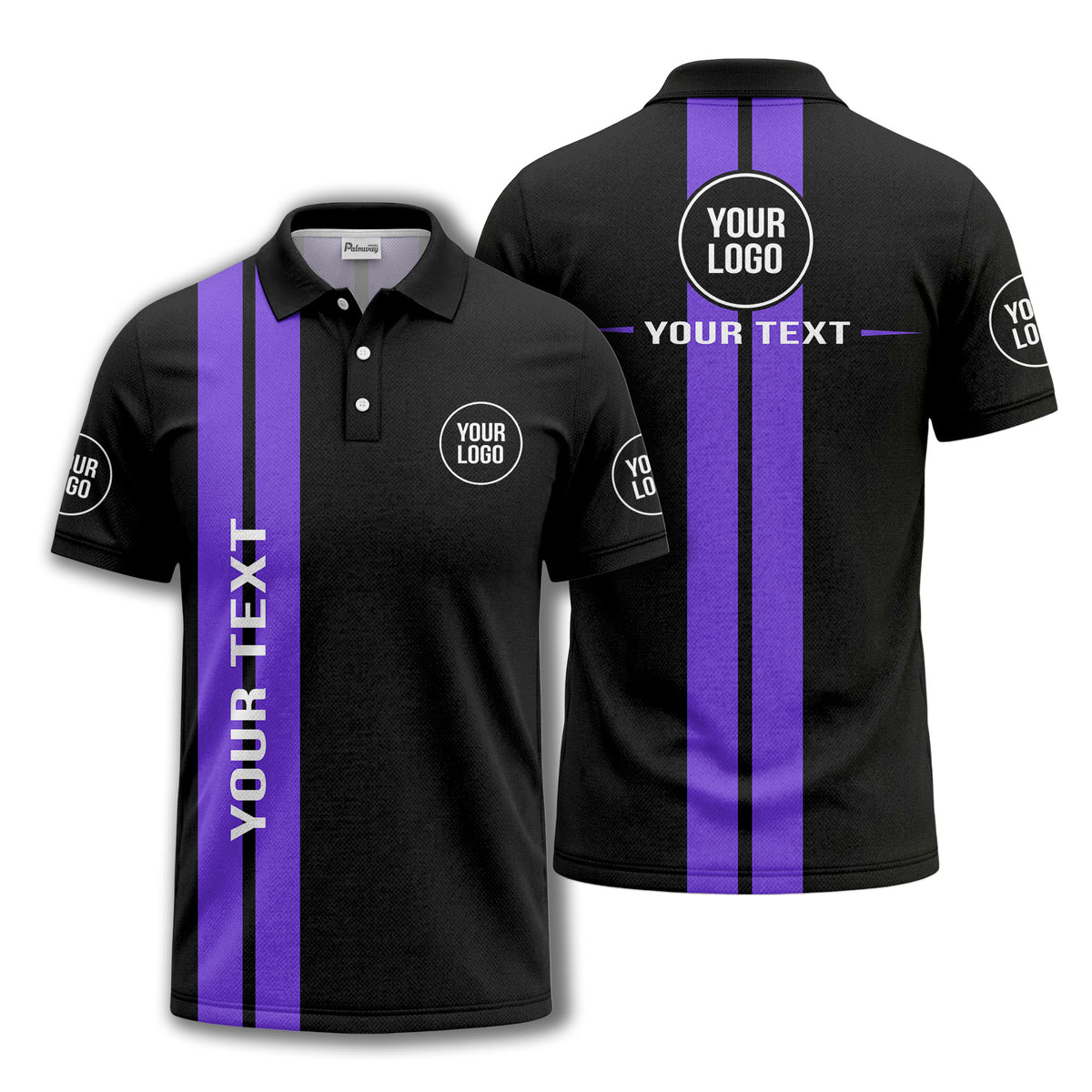 vertical stripe logo custom text polo shirt for modern professionals