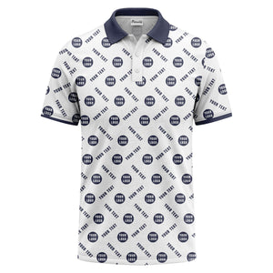 your name & logo repeat pattern all over print custom polo shirt