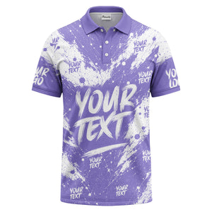 abstract splatter paint with customizable text artistic polo shirt
